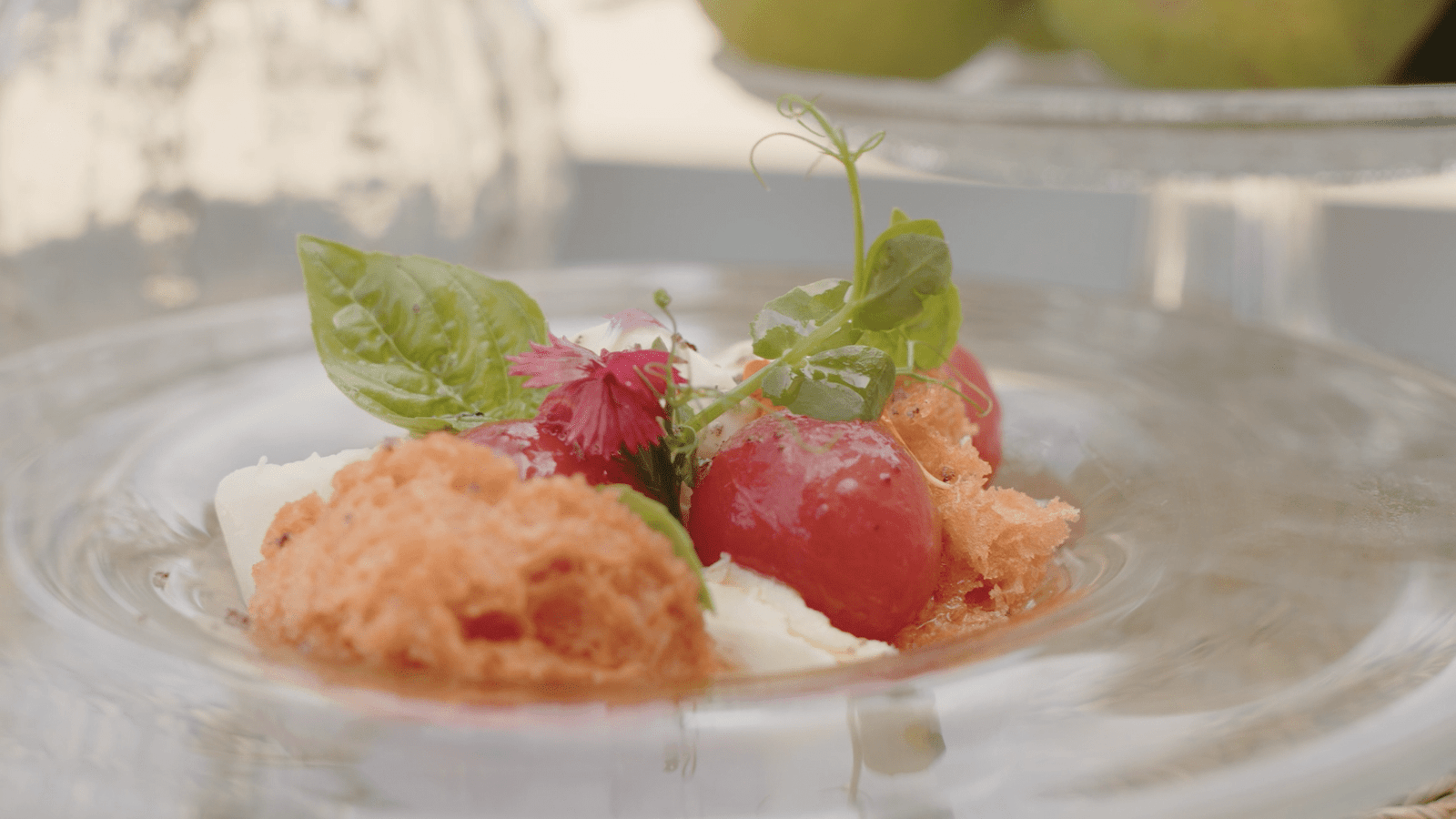 Gourmet 27 Ensalada de texturas de tomate con sorbete de aceite